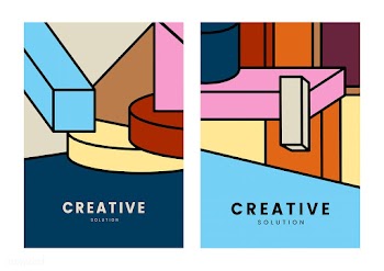 Creative solution colorful geometry poster | Free stock vector - 454317