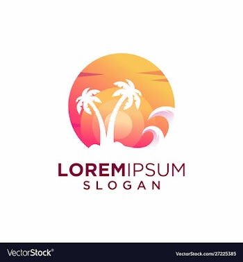 Creative sunset logo design vector image