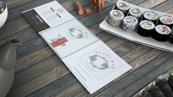 Creative sushi bar menu mockup Free Psd