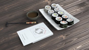 Creative sushi bar menu mockup Free Psd