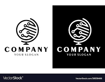 creative technology globe logo icon design