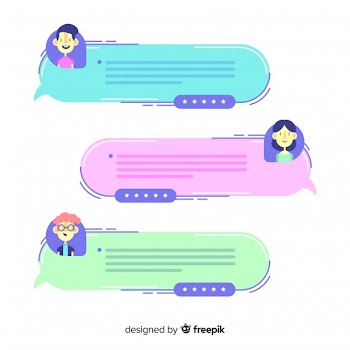 Creative testimonial in speech bubble shape