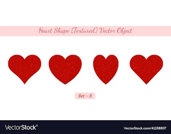 creative textured heart shape object set heart