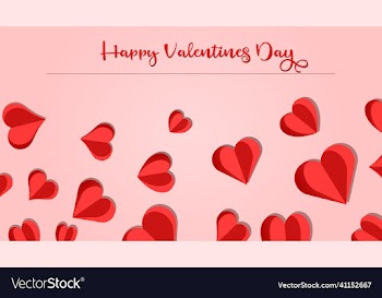 creative valentines day banner on white