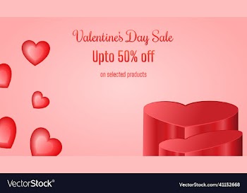 creative valentines day banner on white