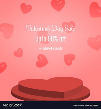 creative valentines day banner on white