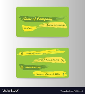 Creative watercolor business card poster placard vector image