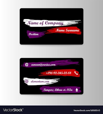 Creative watercolor business card poster placard vector image