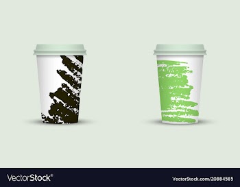 Creative watercolor coffee cup set vector image