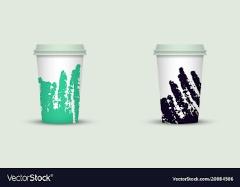 Creative watercolor coffee cup set vector image