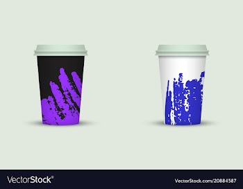Creative watercolor coffee cup set vector image