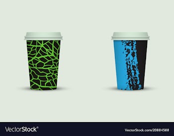 Creative watercolor coffee cup set vector image