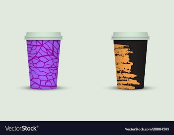 Creative watercolor coffee cup set vector image