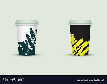 Creative watercolor coffee cup set vector image