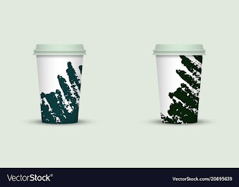 Creative watercolor coffee cup set vector image