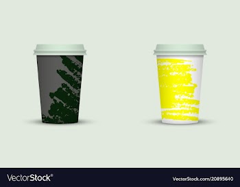 Creative watercolor coffee cup set vector image