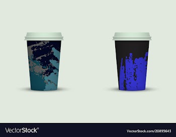 Creative watercolor coffee cup set vector image