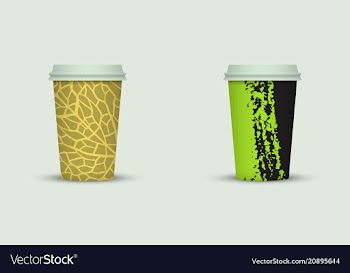 Creative watercolor coffee cup set vector image
