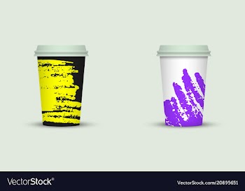 Creative watercolor coffee cup set vector image