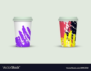 Creative watercolor coffee cup set vector image