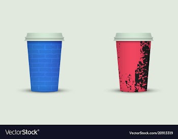 Creative watercolor coffee cup set vector image