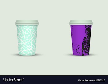 Creative watercolor coffee cup set vector image
