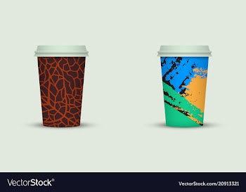 Creative watercolor coffee cup set vector image
