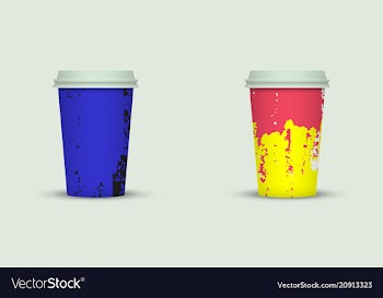 Creative watercolor coffee cup set vector image