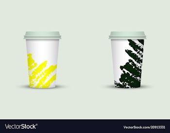 Creative watercolor coffee cup set vector image
