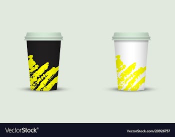 Creative watercolor coffee cup set vector image