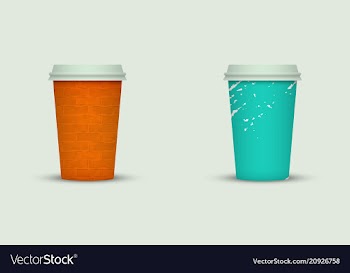 Creative watercolor coffee cup set vector image