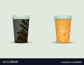 Creative watercolor coffee cup set vector image