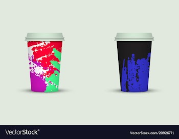 Creative watercolor coffee cup set vector image