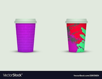 Creative watercolor coffee cup set vector image