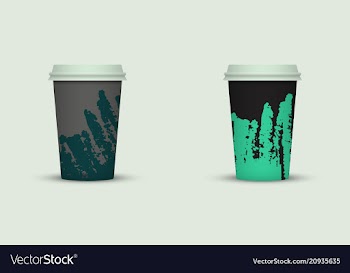 Creative watercolor coffee cup set vector image