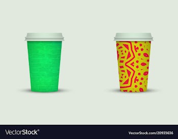 Creative watercolor coffee cup set vector image