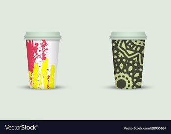 Creative watercolor coffee cup set vector image