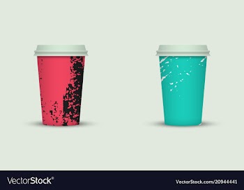 Creative watercolor coffee cup set vector image