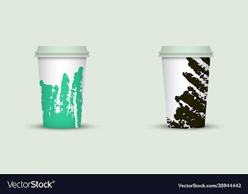 Creative watercolor coffee cup set vector image
