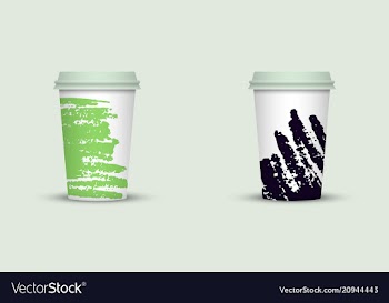 Creative watercolor coffee cup set vector image