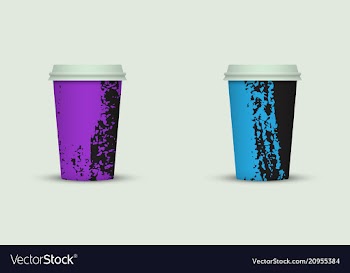 Creative watercolor coffee cup set vector image