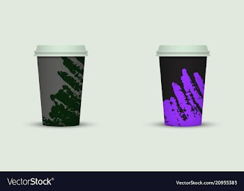 Creative watercolor coffee cup set vector image