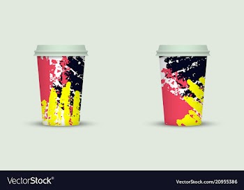 Creative watercolor coffee cup set vector image