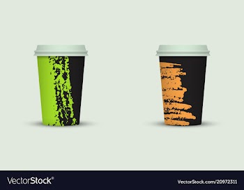 Creative watercolor coffee cup set vector image
