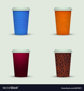 Creative watercolor coffee cup set vector image