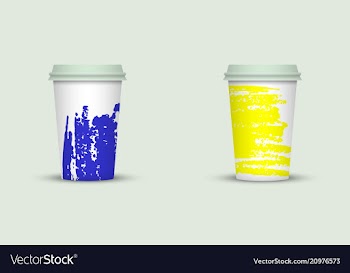 Creative watercolor coffee cup set vector image
