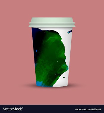 Creative watercolor coffee cup template vector image