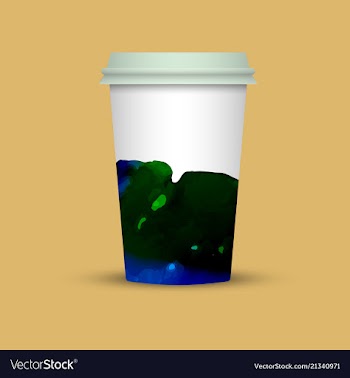 Creative watercolor coffee cup template vector image