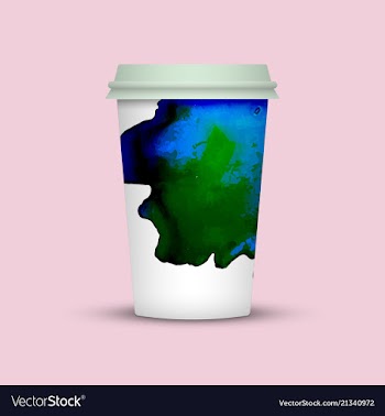 Creative watercolor coffee cup template vector image