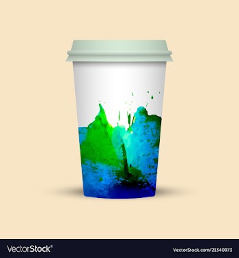 Creative watercolor coffee cup template vector image